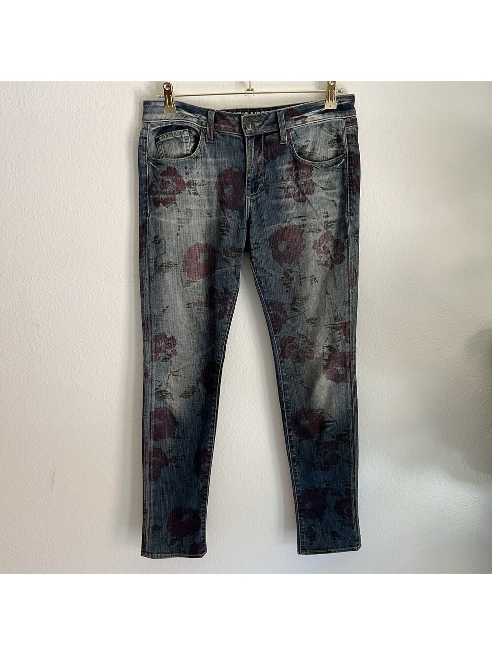 People's Liberation (31) Jeans Floral Distressed Fading Stretch Denim Country